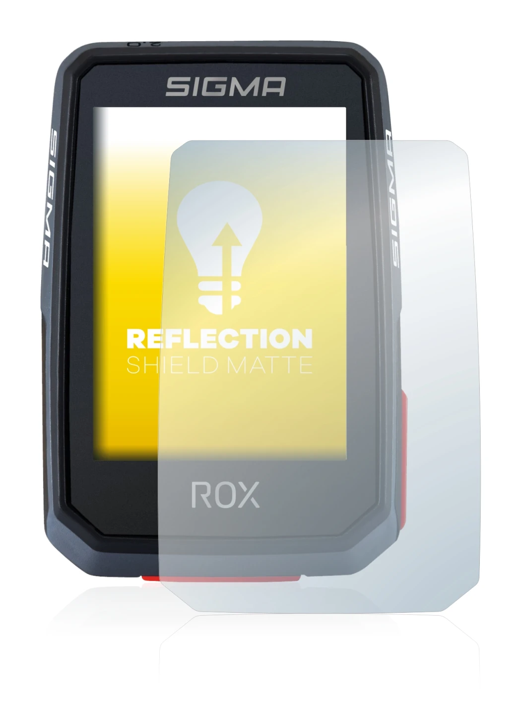 Image of the device Sigma ROX 2.0 with a wide variety of screen protectors.