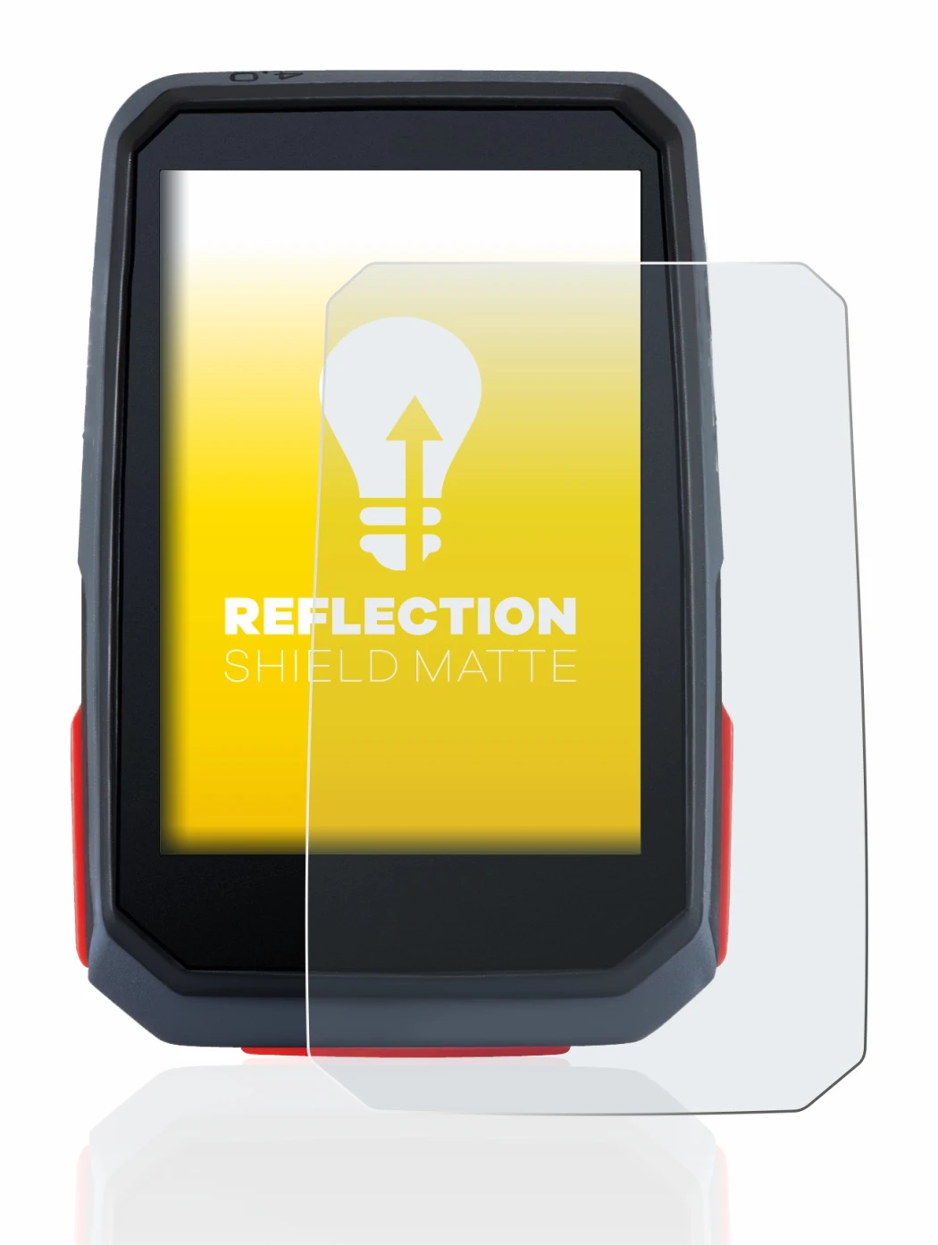 Image of the device Sigma ROX 4.0 with a wide variety of screen protectors.