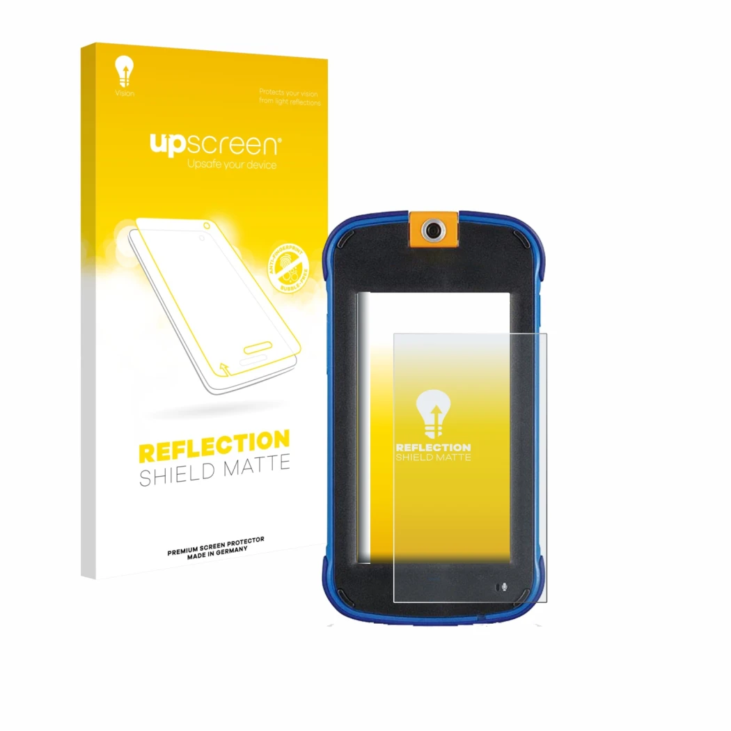 Front side of a product packaging with the brand logo upscreen. Next to it is the device Vtech Kidicom Max 3.0 shown with the 