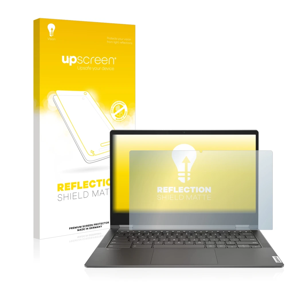 Front side of a product packaging with the brand logo upscreen. Next to it is the device Lenovo IdeaPad Flex 5i 13.3