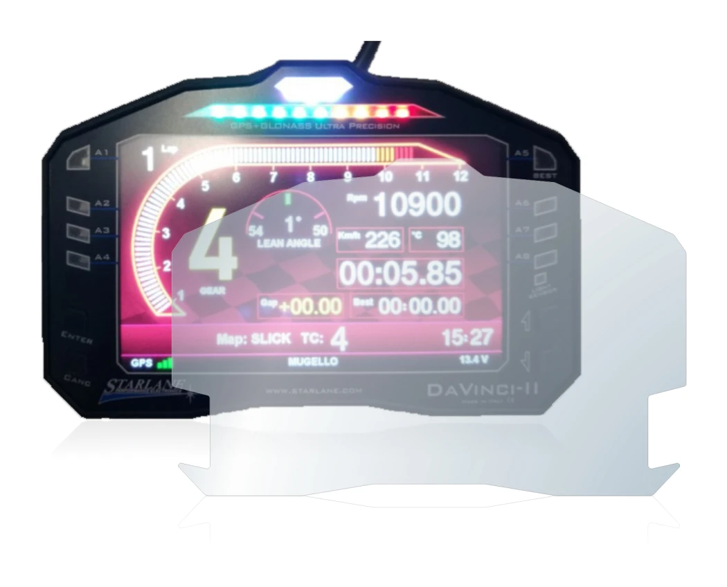 Image of the device Starlane DaVinci-II S with a wide variety of screen protectors.