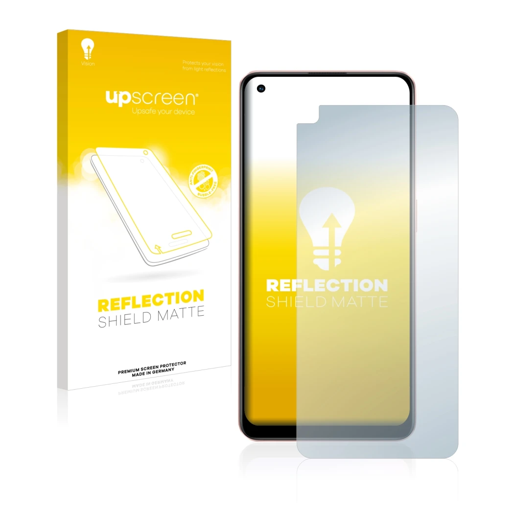 Front side of a product packaging with the brand logo upscreen. Next to it is the device Oppo A96 shown with the corresponding