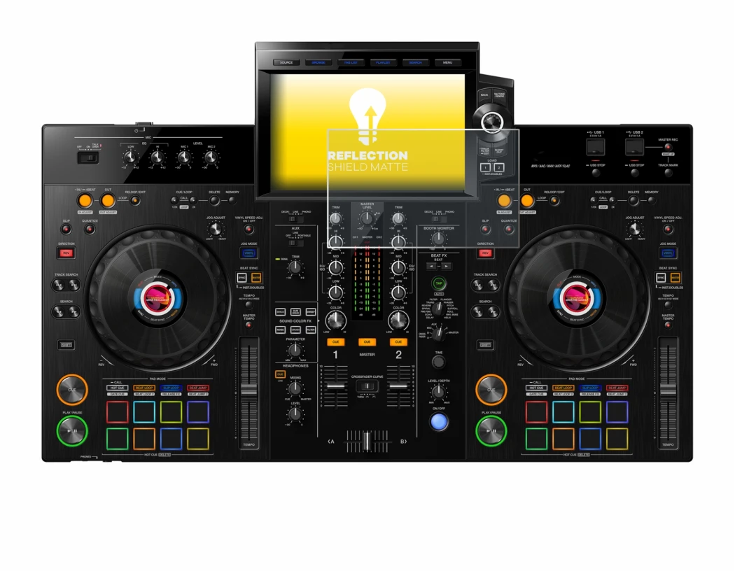 Image of the device Pioneer XDJ-RX3 with a wide variety of screen protectors.