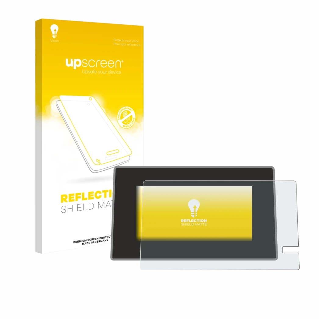 Front side of a product packaging with the brand logo upscreen. Next to it is the device Renault Trafic 2021 Easy Link 8