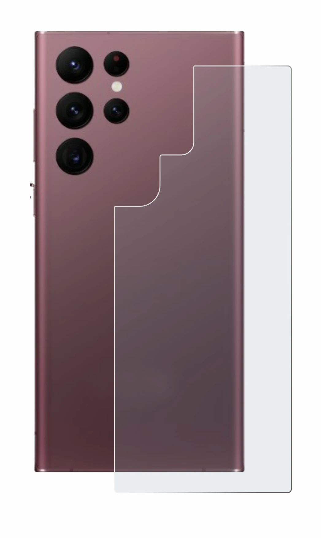 Image of the device Samsung Galaxy S22 Ultra 5G (Back) with a wide variety of screen protectors.