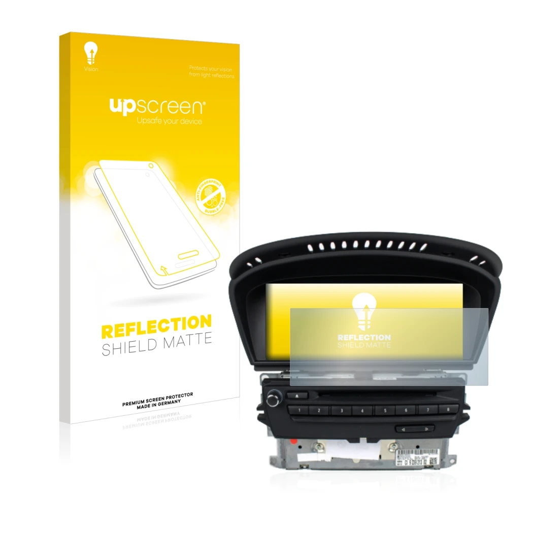 Front side of a product packaging with the brand logo upscreen. Next to it is the device BMW 3 E93 2011 CIC professional navig