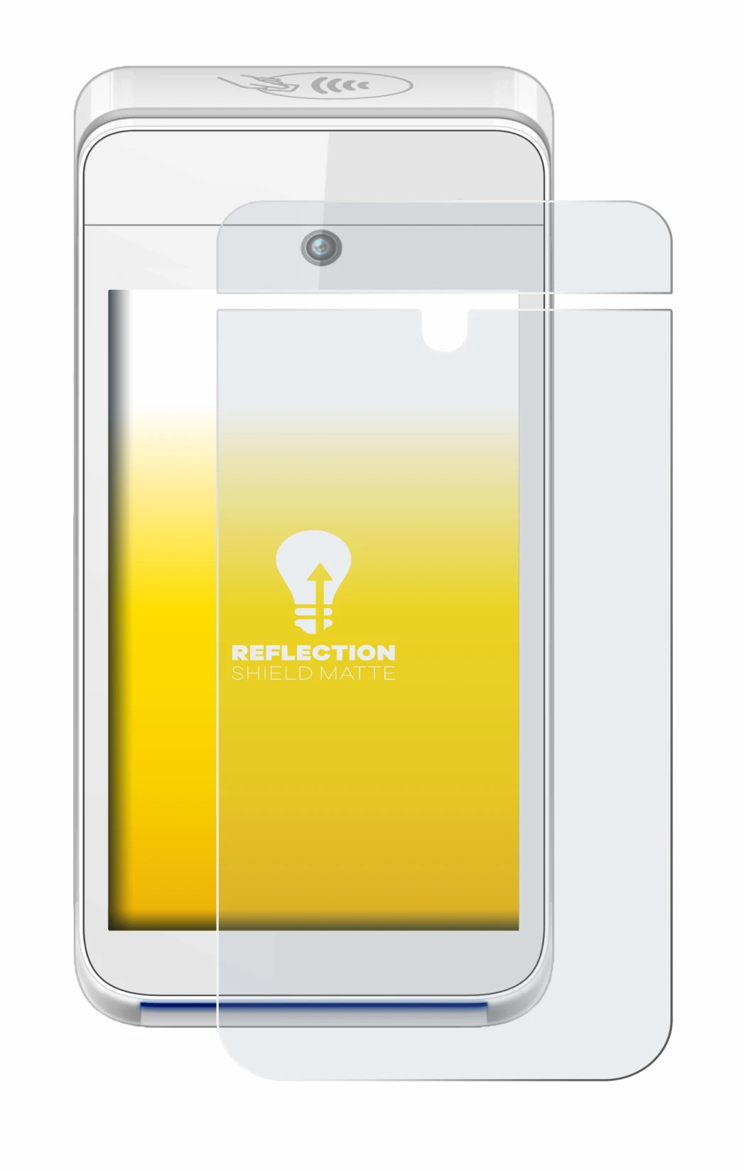 Image of the device Pax A920 with a wide variety of screen protectors.