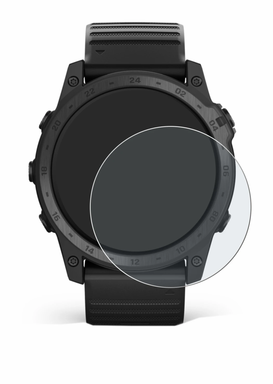 Image of the device Garmin Tactix 7 Pro with a wide variety of screen protectors.