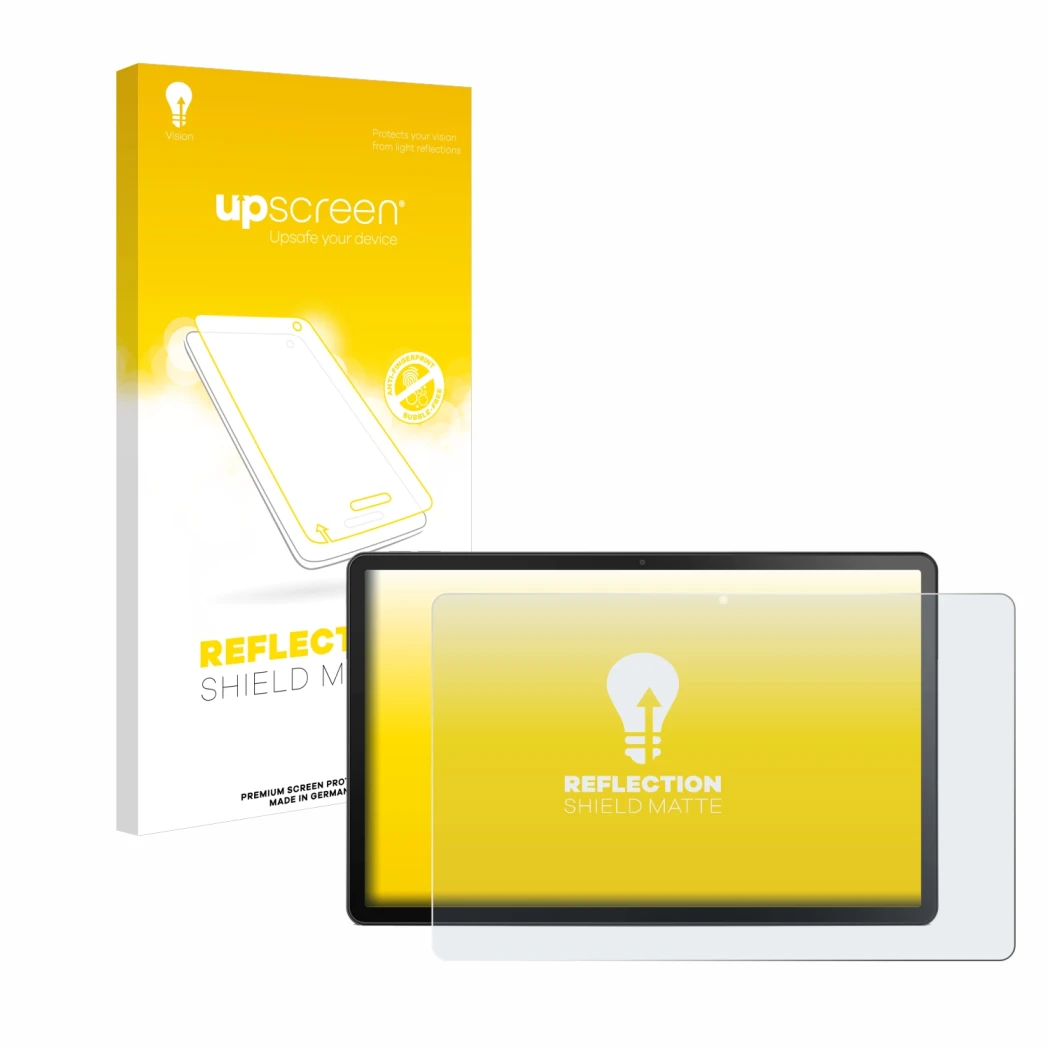 Front side of a product packaging with the brand logo upscreen. Next to it is the device Lenovo Tab M10 Plus (3th Gen.) shown 