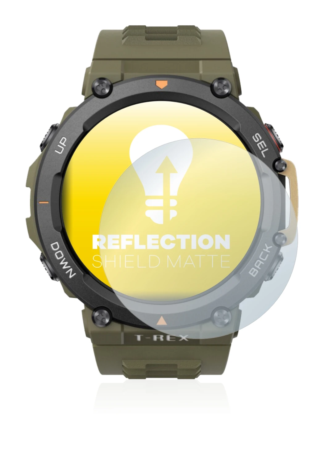 Image of the device Huami Amazfit T-Rex 2 with a wide variety of screen protectors.