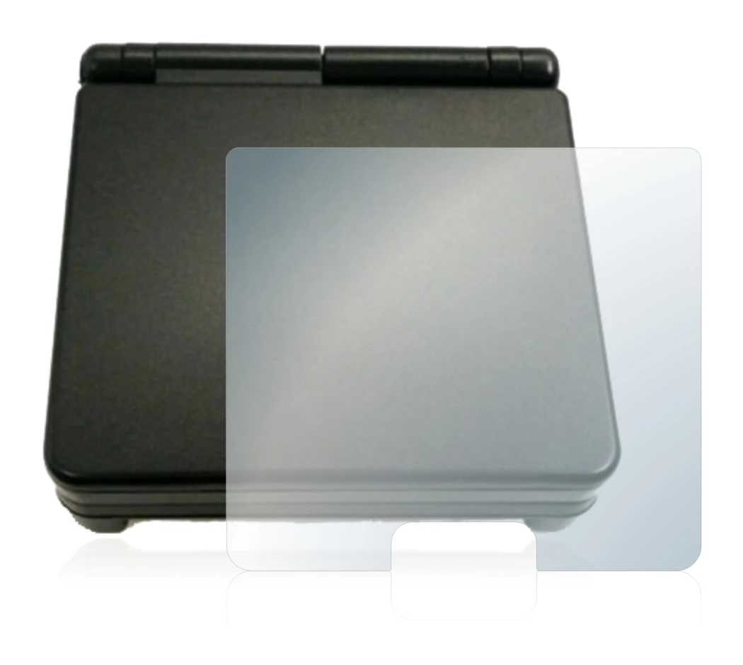Image of the device Nintendo Gameboy Advance SP (housing) with a wide variety of screen protectors.
