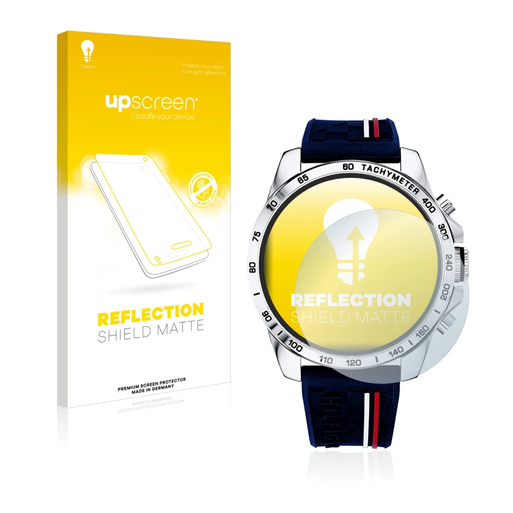 Front side of a product packaging with the brand logo upscreen. Next to it is the device Tommy Hilfiger 1791476 shown with the