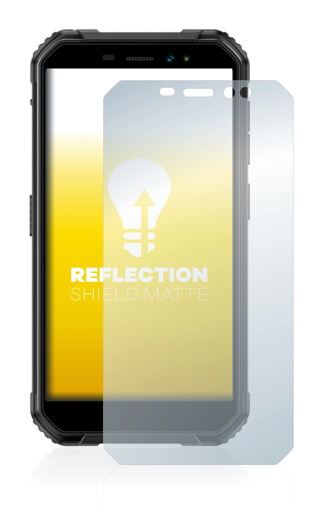 Image of the device Ulefone Armor X6 Pro with a wide variety of screen protectors.