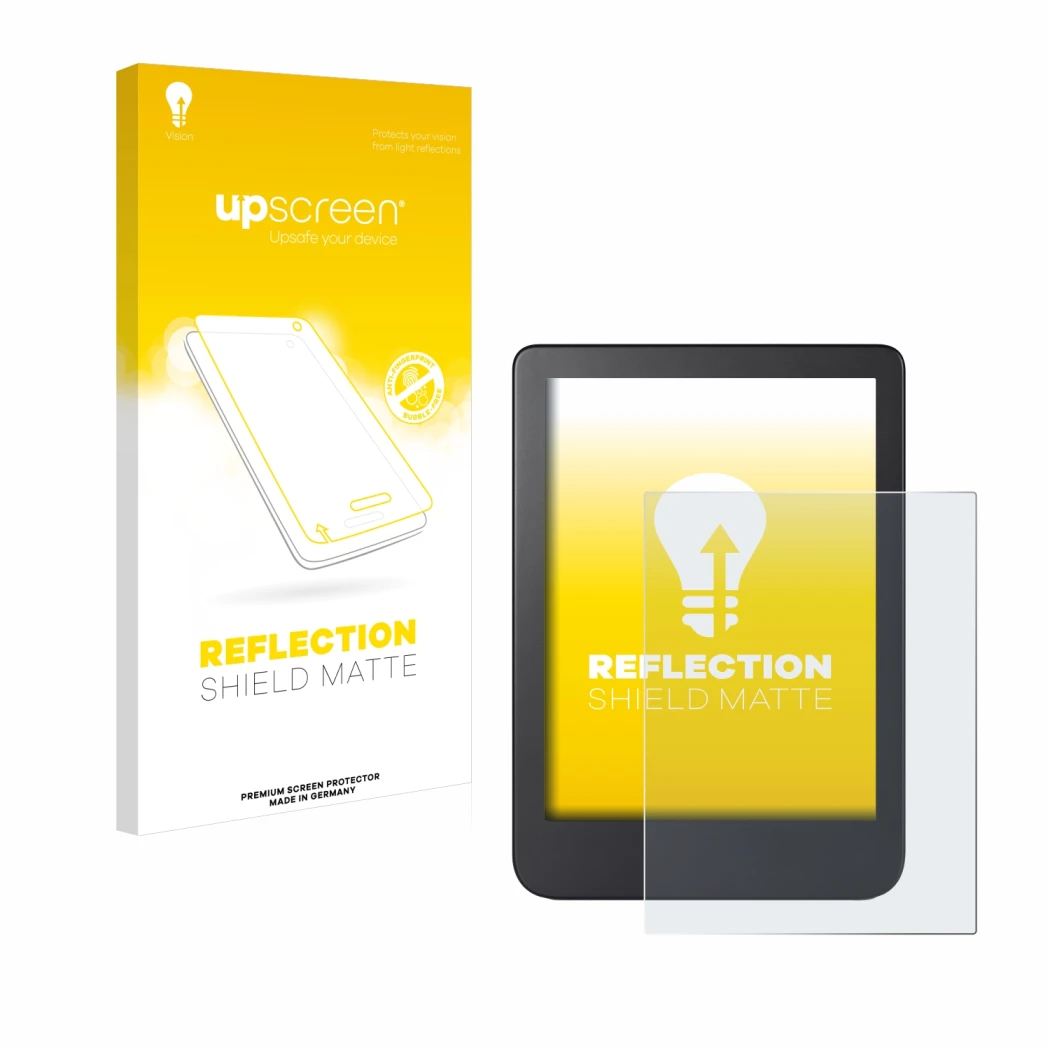 Front side of a product packaging with the brand logo upscreen. Next to it is the device Kobo Clara 2E shown with the correspo