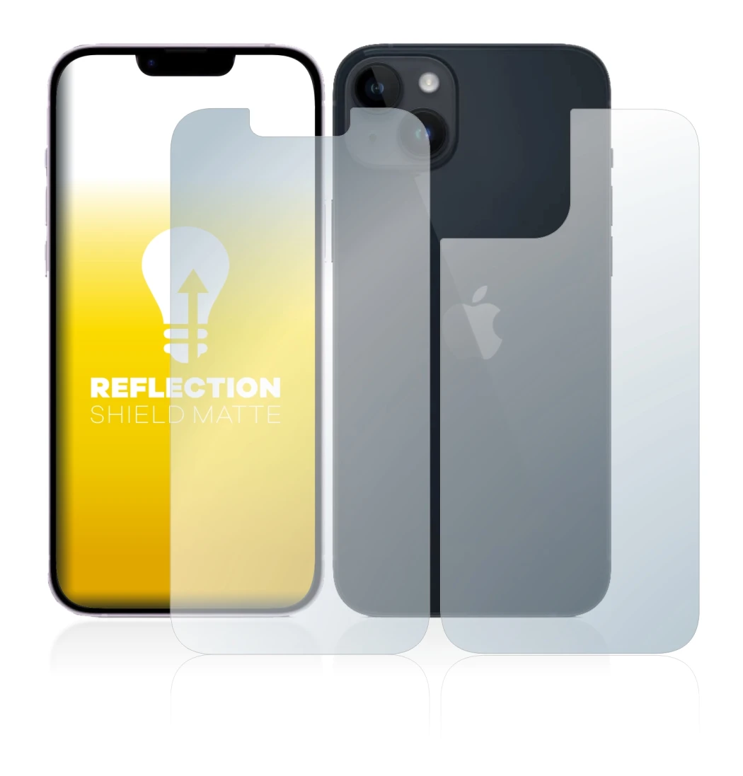 Image of the device Apple iPhone 14 (Front+Back) with a wide variety of screen protectors.