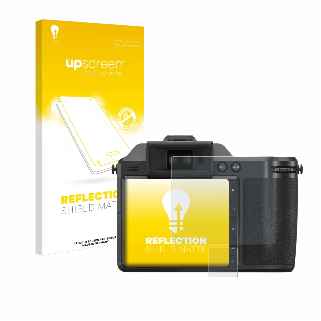 Front side of a product packaging with the brand logo upscreen. Next to it is the device Hasselblad X2D 100C shown with the co