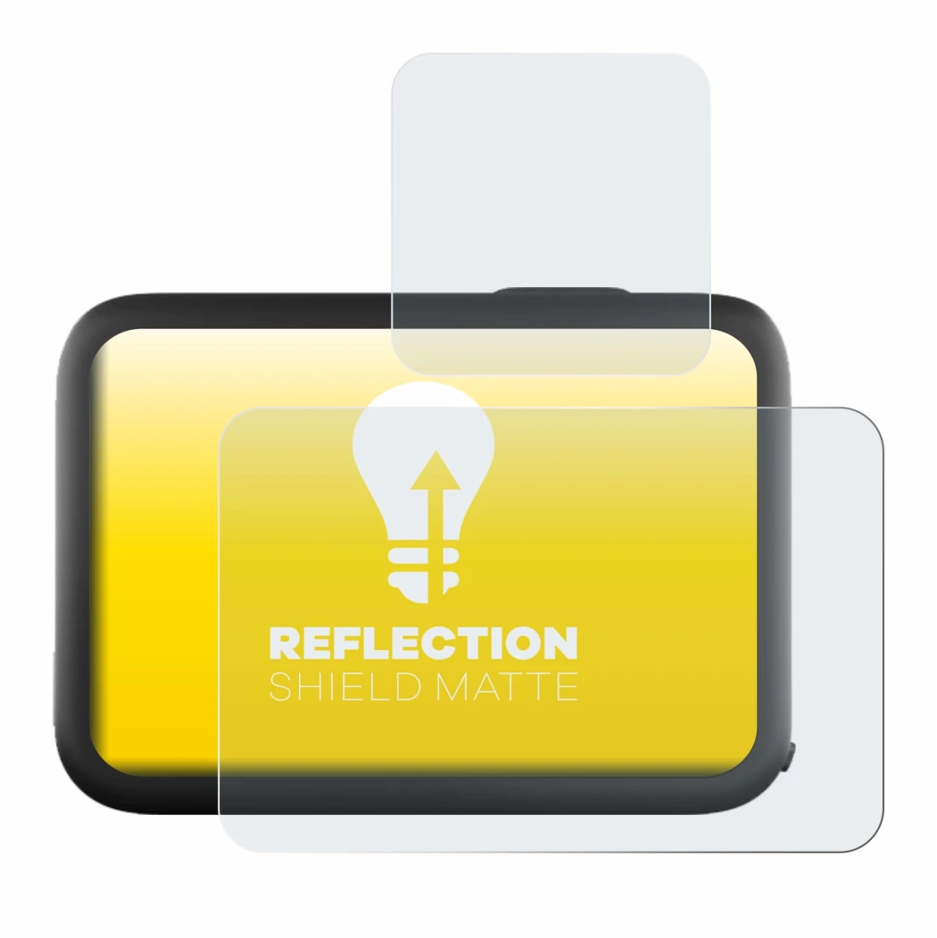 Image of the device GoPro Hero 11 Black with a wide variety of screen protectors.