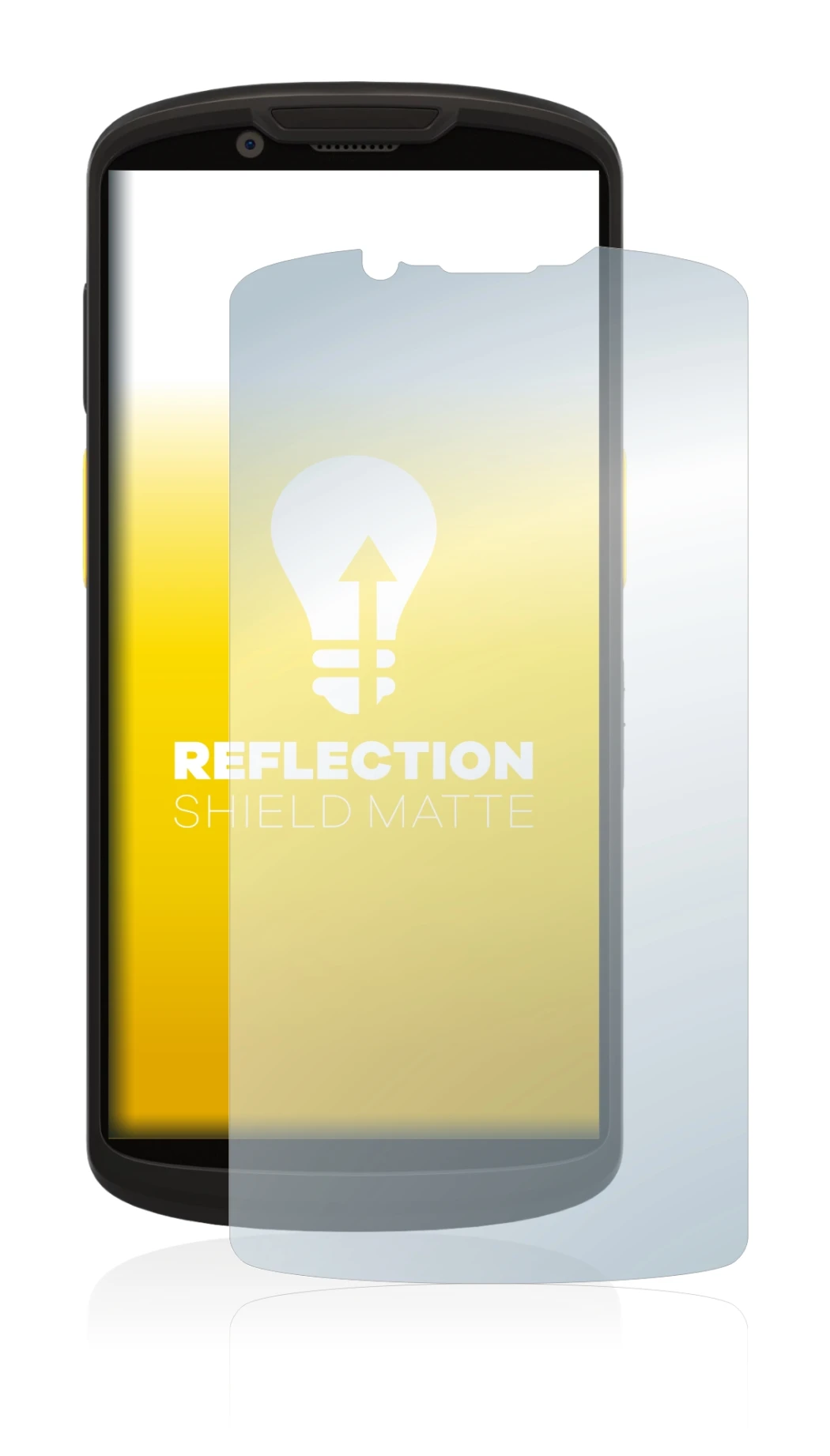 Image of the device Zebra TC58 with a wide variety of screen protectors.