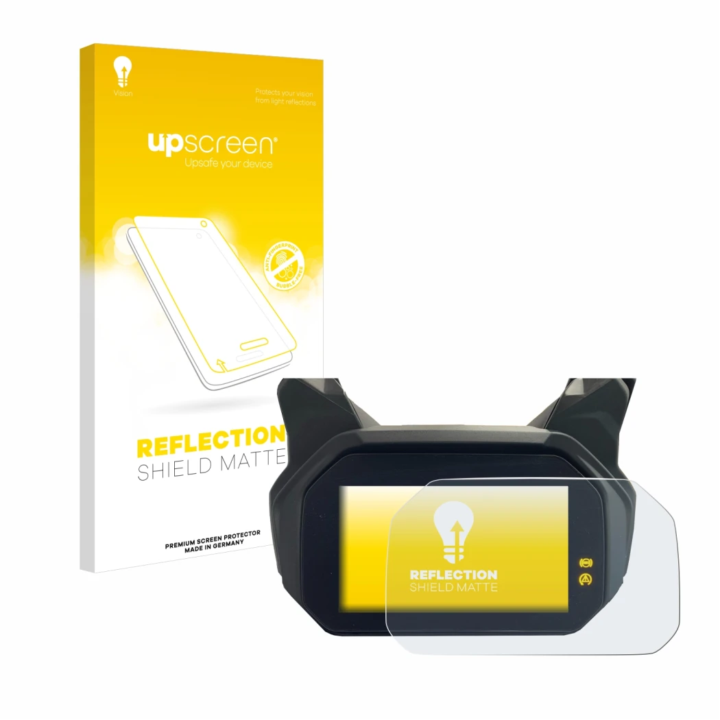 Front side of a product packaging with the brand logo upscreen. Next to it is the device BMW C400 GT TFT shown with the corres