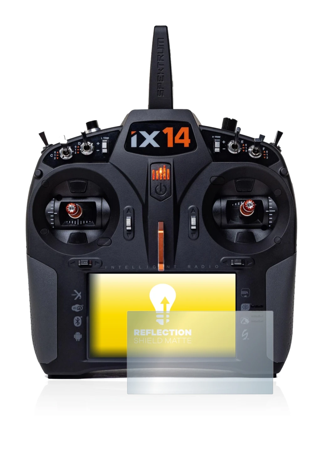 Image of the device Spektrum iX14 with a wide variety of screen protectors.