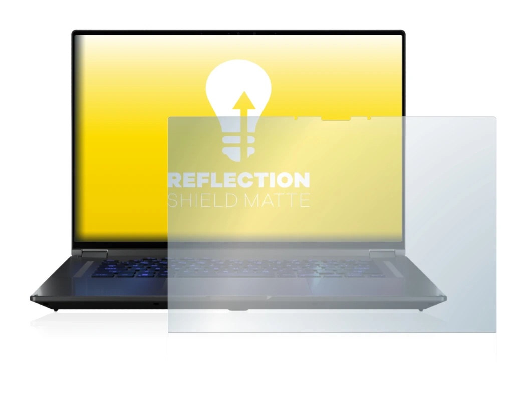 Image of the device ASUS ROG Flow X16 with a wide variety of screen protectors.