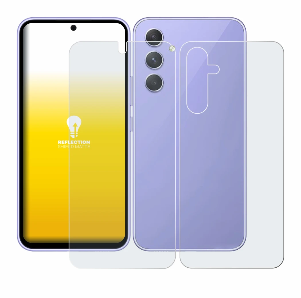 Image of the device Samsung Galaxy A54 5G (Front+Back) with a wide variety of screen protectors.