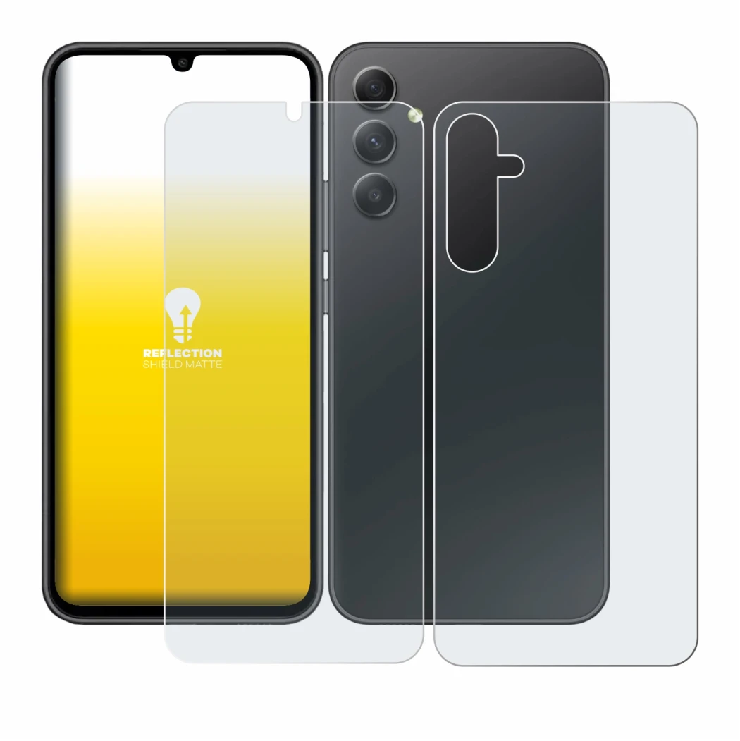 Image of the device Samsung Galaxy A34 5G (Front+Back) with a wide variety of screen protectors.