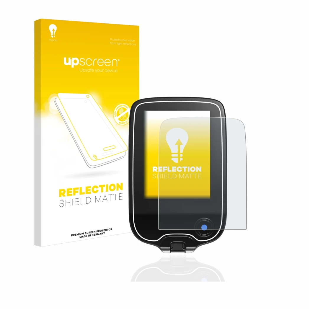 Front side of a product packaging with the brand logo upscreen. Next to it is the device Freestyle Libre 3 shown with the corr