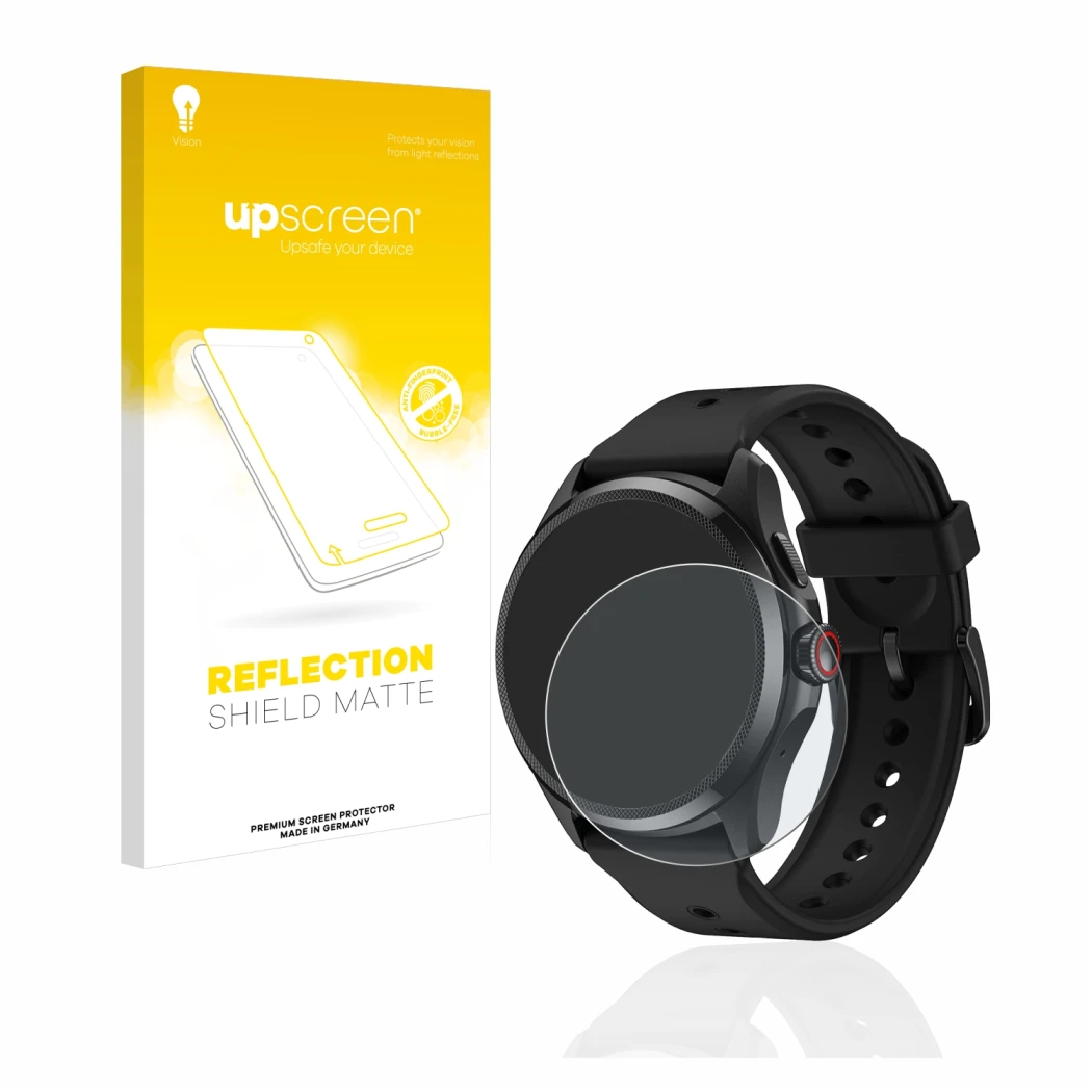 Front side of a product packaging with the brand logo upscreen. Next to it is the device Mobvoi TicWatch Pro 5 shown with the