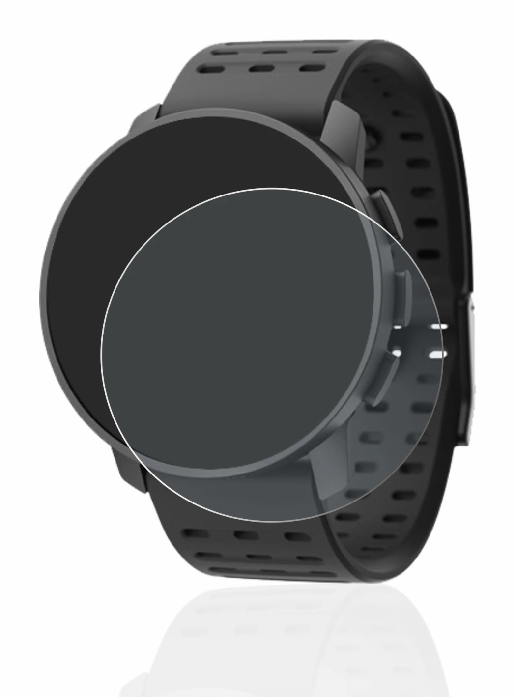 Image of the device Suunto 9 Peak Pro with a wide variety of screen protectors.