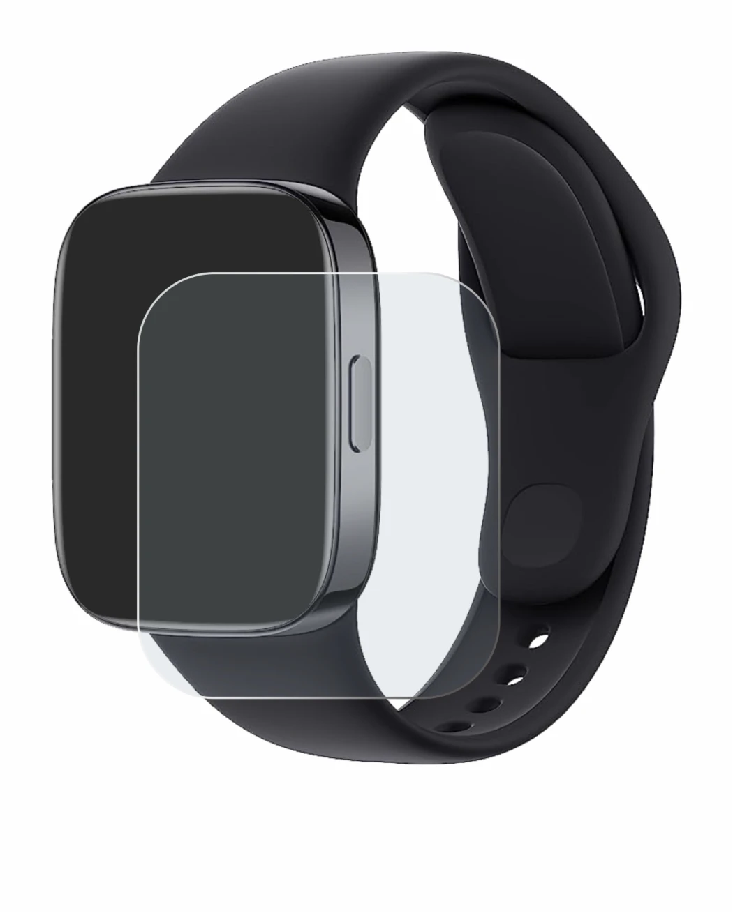 Image of the device Xiaomi Redmi Watch 3 with a wide variety of screen protectors.