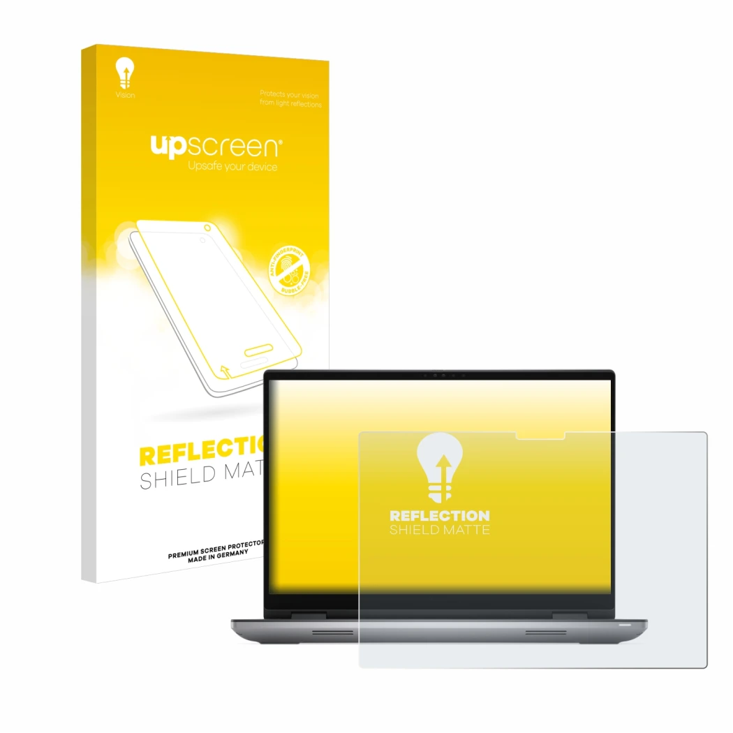 Front side of a product packaging with the brand logo upscreen. Next to it is the device Dell Precision 7680 Touch shown with 