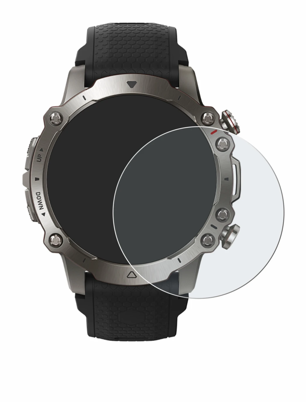 Image of the device Huami Amazfit Falcon with a wide variety of screen protectors.