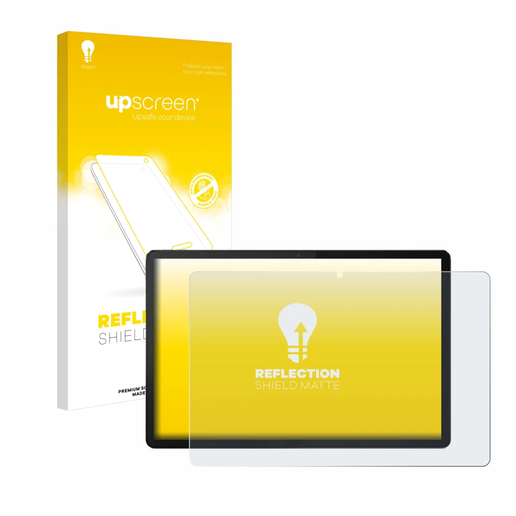 Front side of a product packaging with the brand logo upscreen. Next to it is the device Lenovo Tab P12 2023 shown with the co