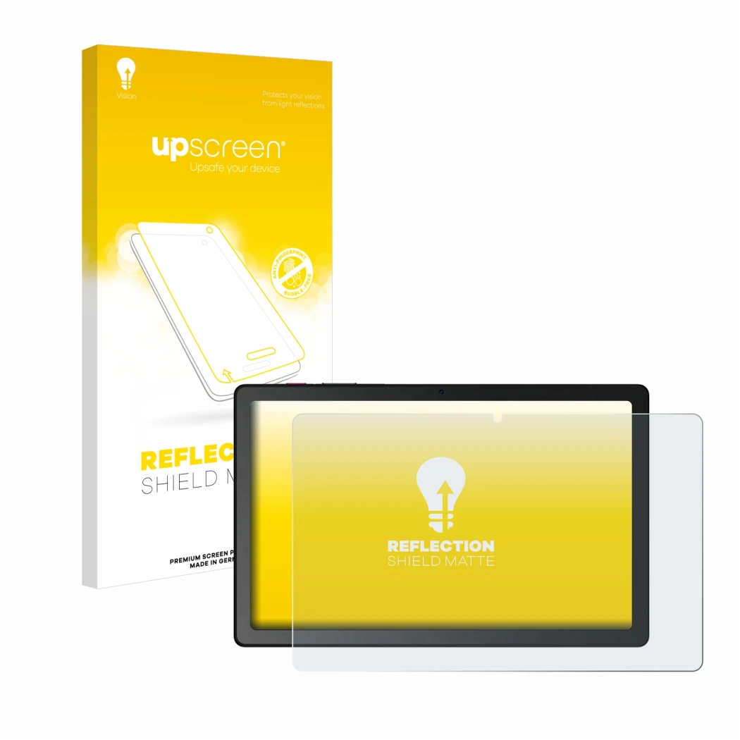 Front side of a product packaging with the brand logo upscreen. Next to it is the device Telekom T Tablet shown with the corre