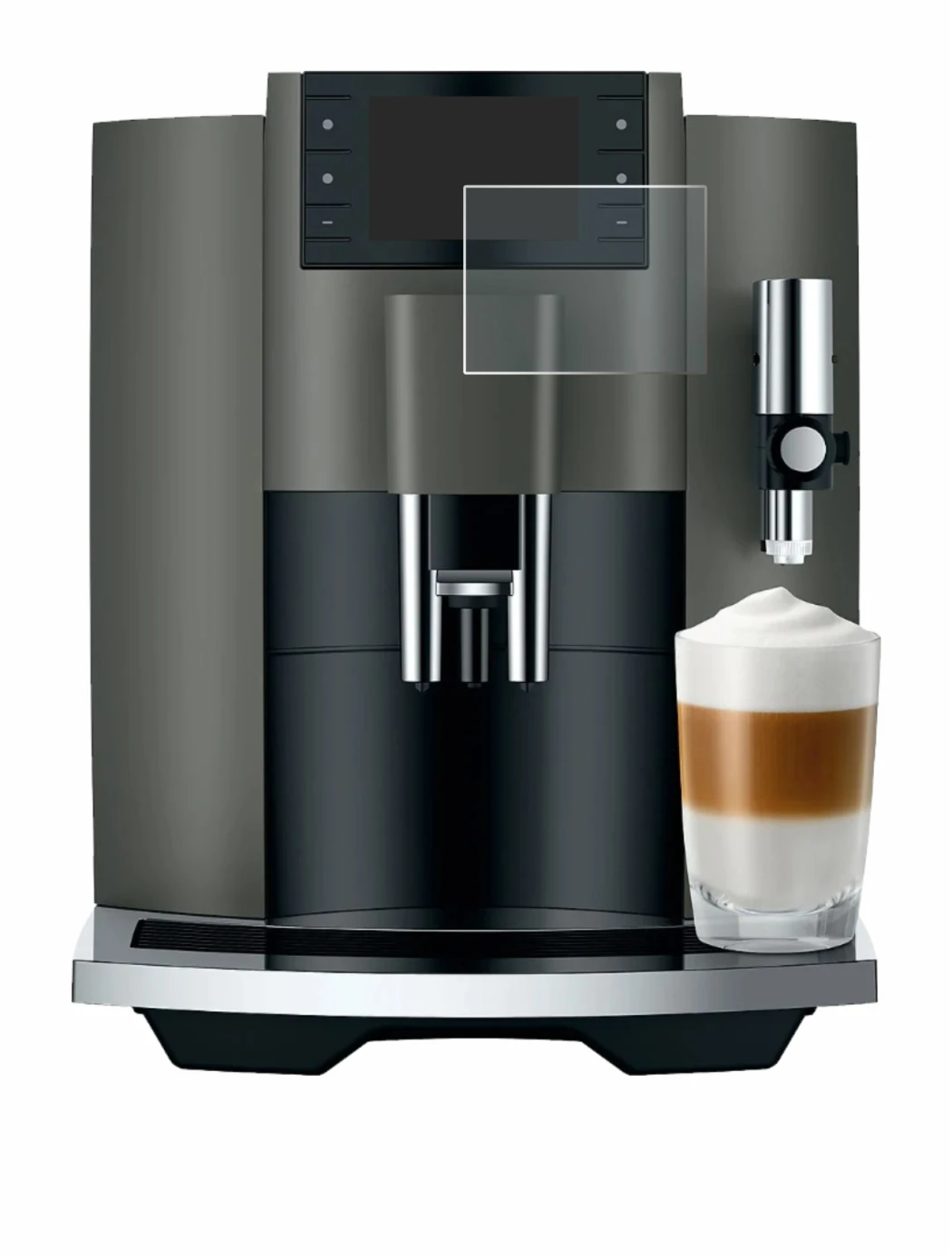 Image of the device Jura E8 (EC) with a wide variety of screen protectors.
