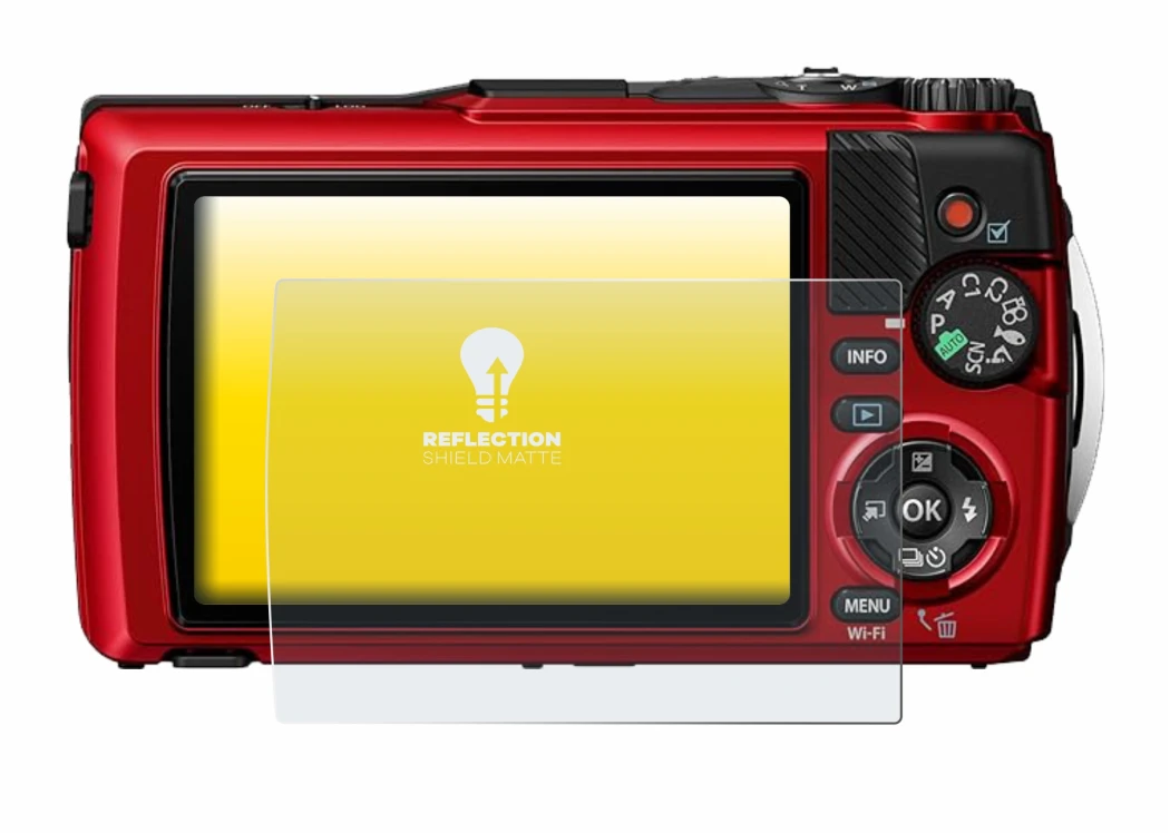 Image of the device Olympus OM System Tough TG-7 with a wide variety of screen protectors.