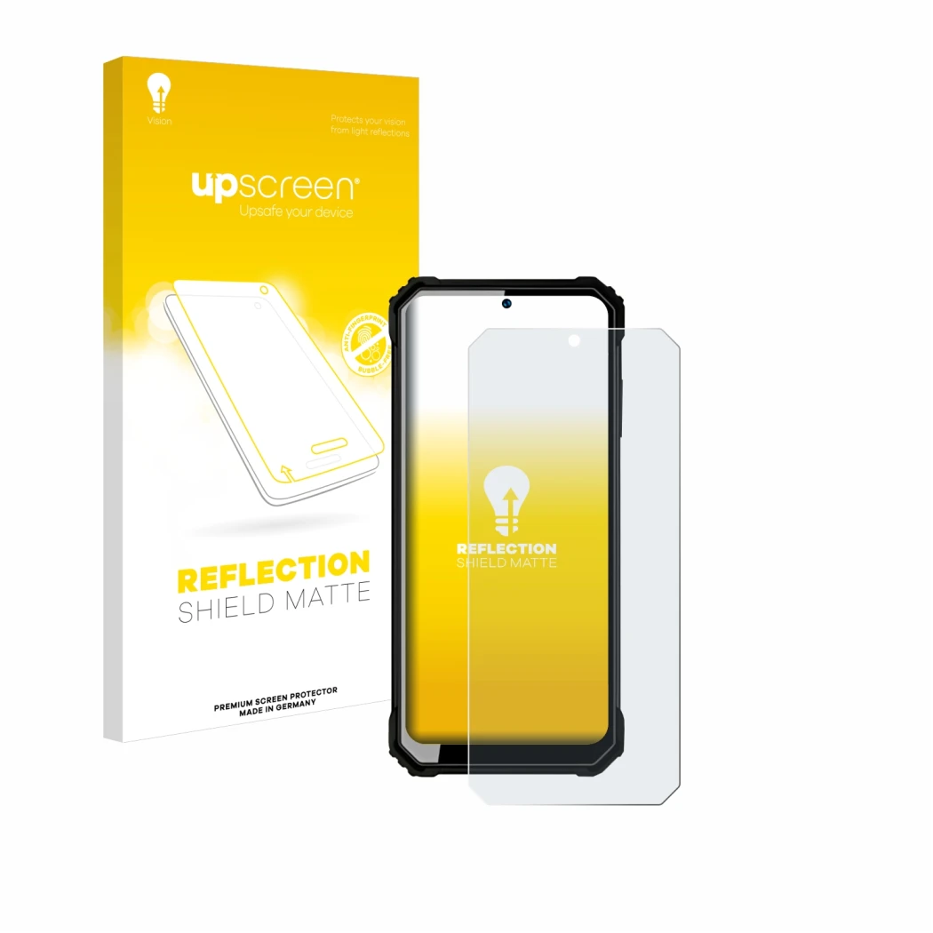 Front side of a product packaging with the brand logo upscreen. Next to it is the device Oukitel WP23 shown with the correspon