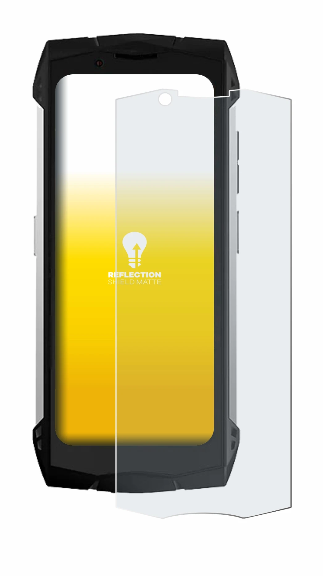 Image of the device Doogee S Mini with a wide variety of screen protectors.