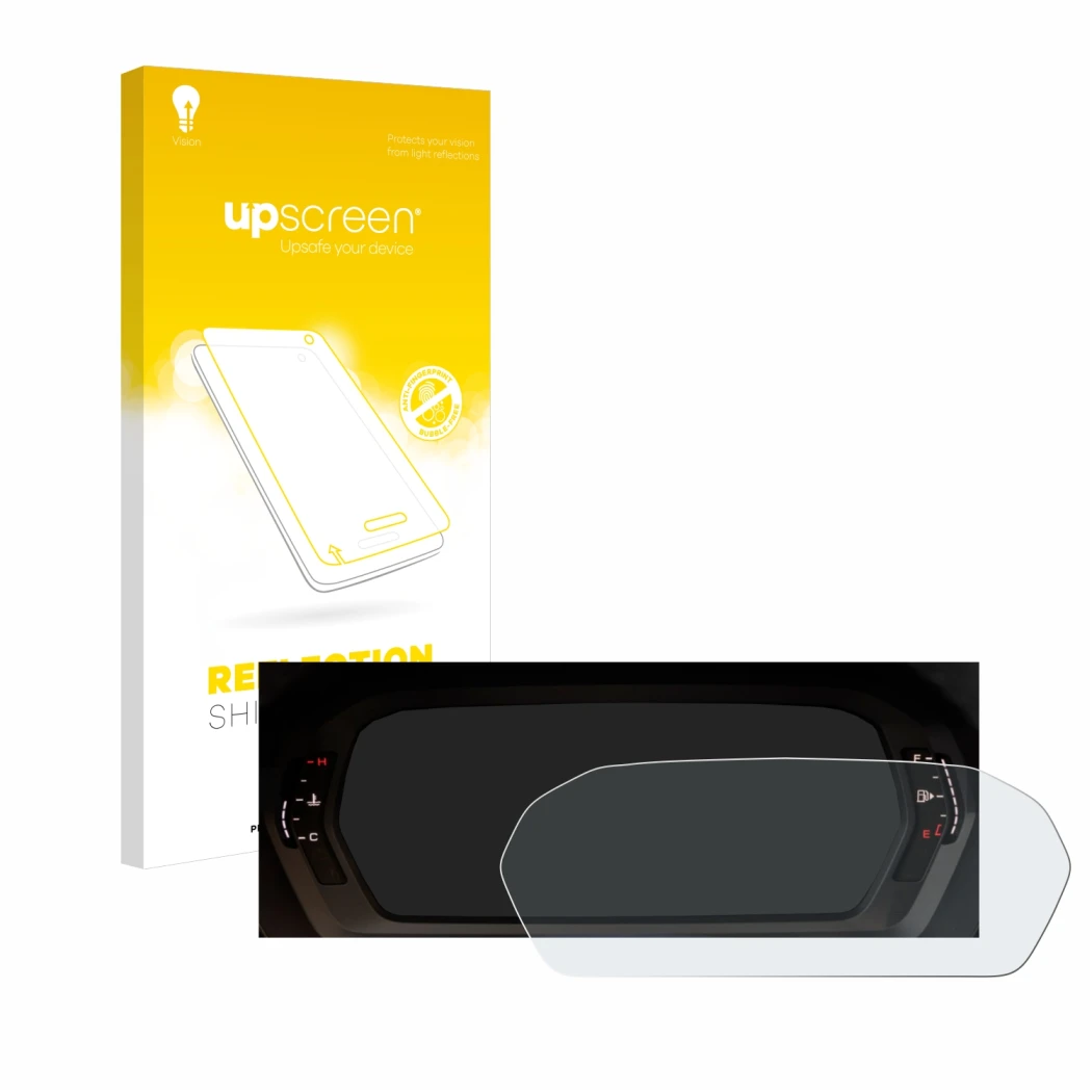 Front side of a product packaging with the brand logo upscreen. Next to it is the device Audi A3 2023 Virtual cockpit shown wi