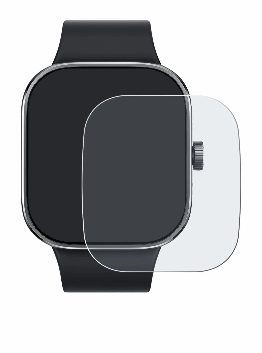 Image of the device Xiaomi Redmi Watch 4 with a wide variety of screen protectors.