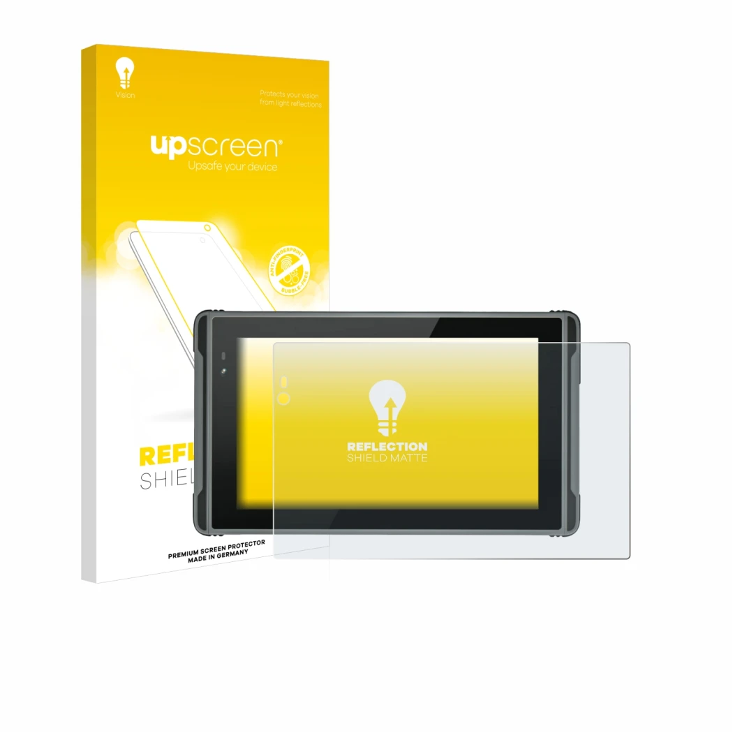 Front side of a product packaging with the brand logo upscreen. Next to it is the device Hugerock X7 shown with the correspond