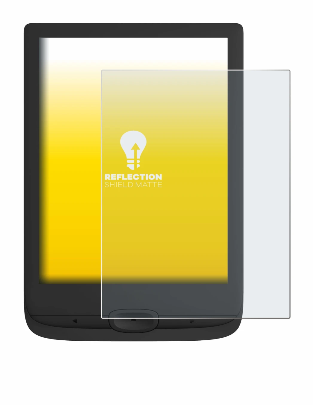 Image of the device PocketBook Basic Lux 4 with a wide variety of screen protectors.