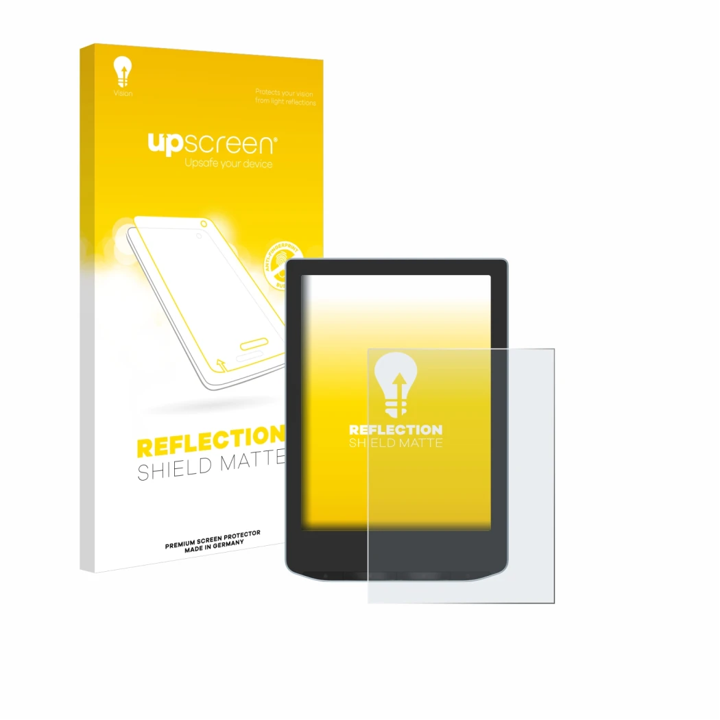 Front side of a product packaging with the brand logo upscreen. Next to it is the device Vivlio Light HD shown with the corres