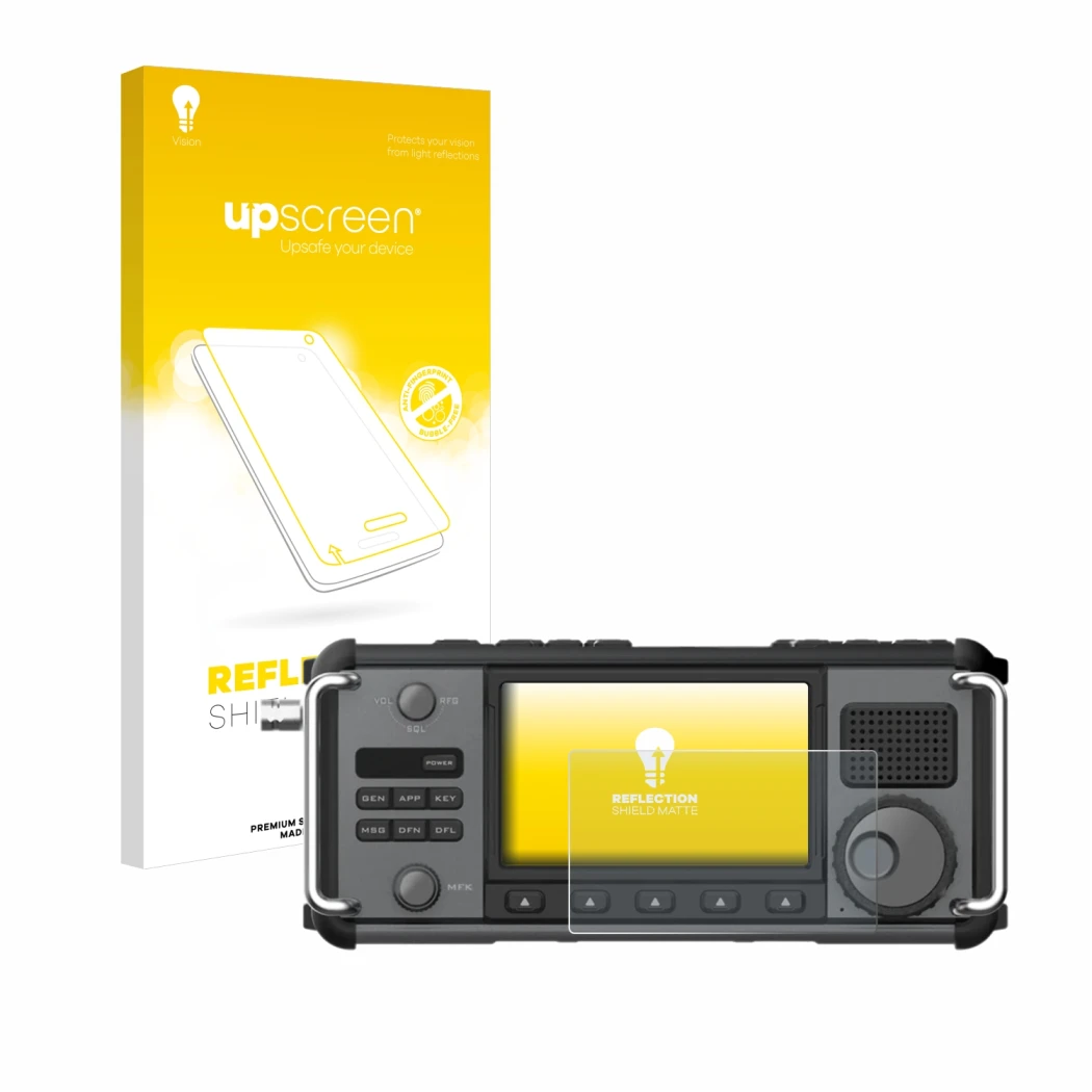Front side of a product packaging with the brand logo upscreen. Next to it is the device Xiegu X6200 shown with the correspond