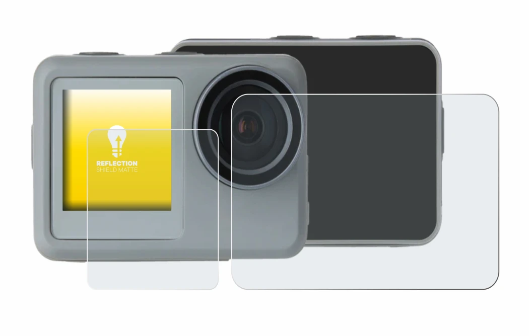 Image of the device Rollei Actioncam 9s Plus with a wide variety of screen protectors.