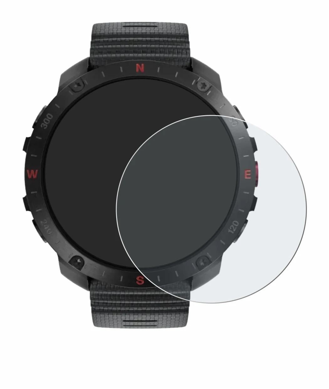 Image of the device Polar Grit X2 Pro with a wide variety of screen protectors.