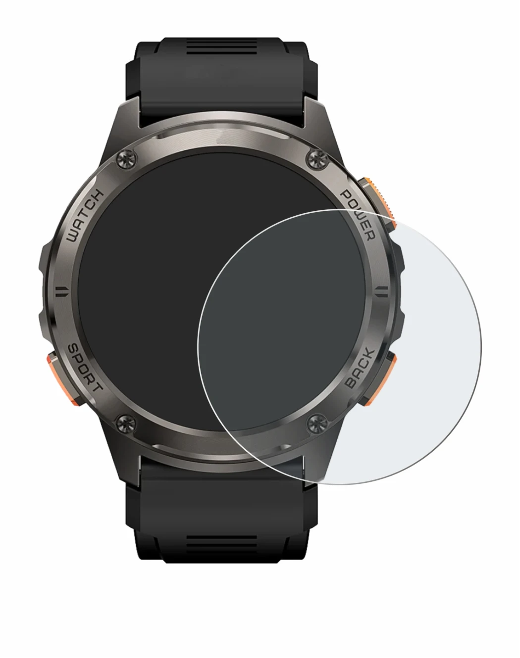 Image of the device Kospet Tank T3 with a wide variety of screen protectors.