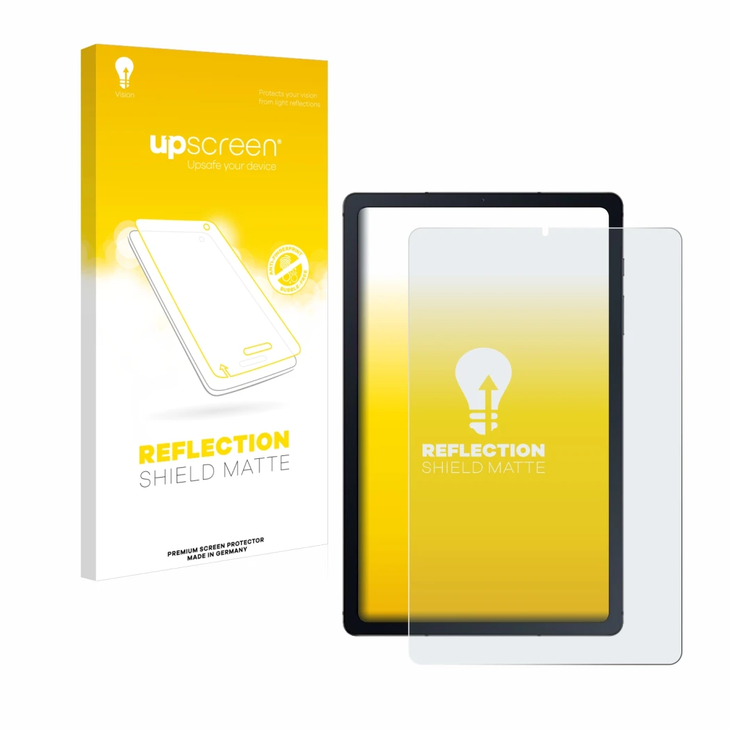 Front side of a product packaging with the brand logo upscreen. Next to it is the device Samsung Galaxy Tab S6 Lite WiFi 2024 