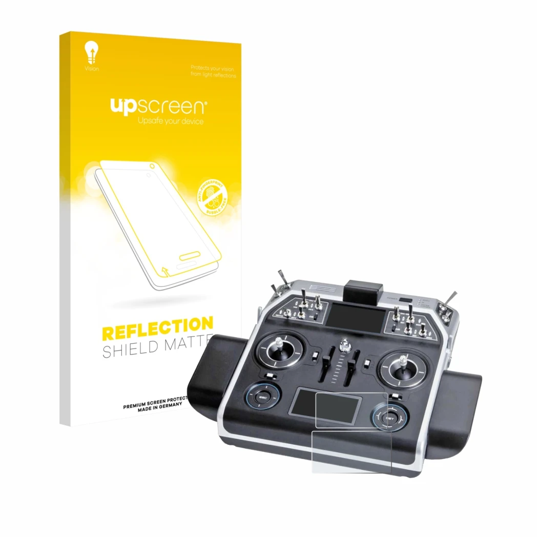 Front side of a product packaging with the brand logo upscreen. Next to it is the device Graupner MC-28 shown with the corresp